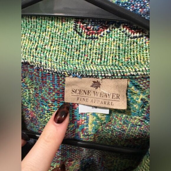 VINTAGE - SCENE WEAVER BUTTERFLY TAPESTRY JACKET - Picture 3 of 7